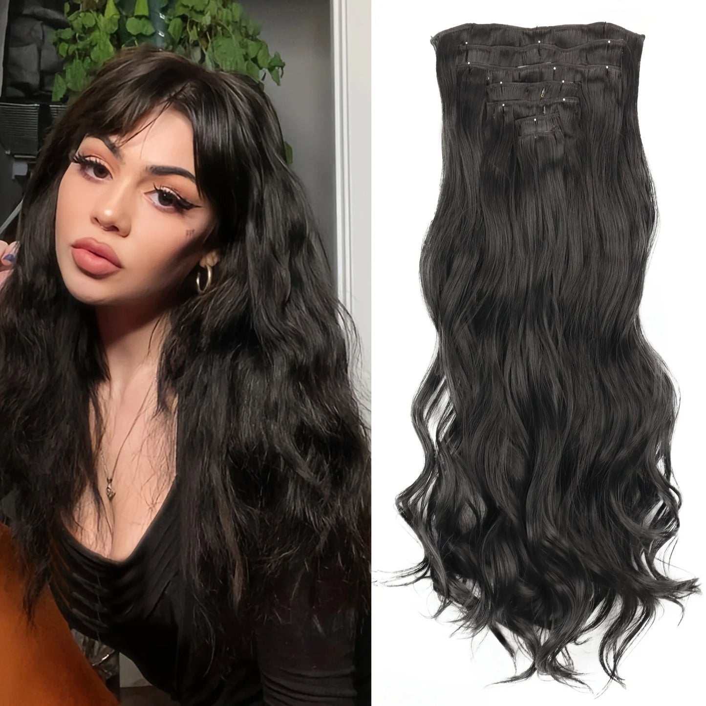 EXTENSIONES DE CABELLO Capas de 60 cm Largo Cabello 100% Similar al Cabello Natural 🥇