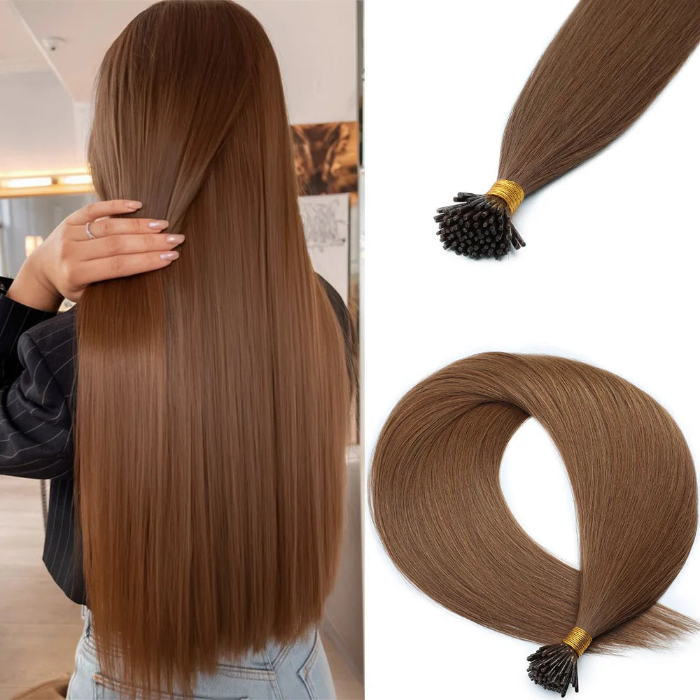 NEW ⭐️ PACK 100 EXTENSIONES DE PUNTO ADHESIVAS 66 CM Cabello PREMIUM🥇 Semi Natural