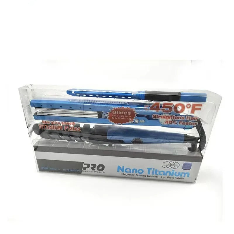 Kit de Plancha de Cabello+Rizadora+Peine