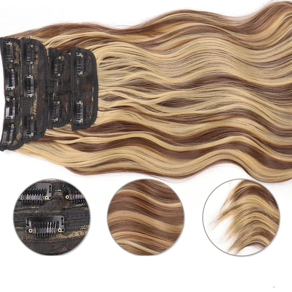 Extensiones Maxi por Capas 4 unidades Onduladas 50 cm largo CABELLO 100% Similar al Cabello Natural 🥇 200 gr
