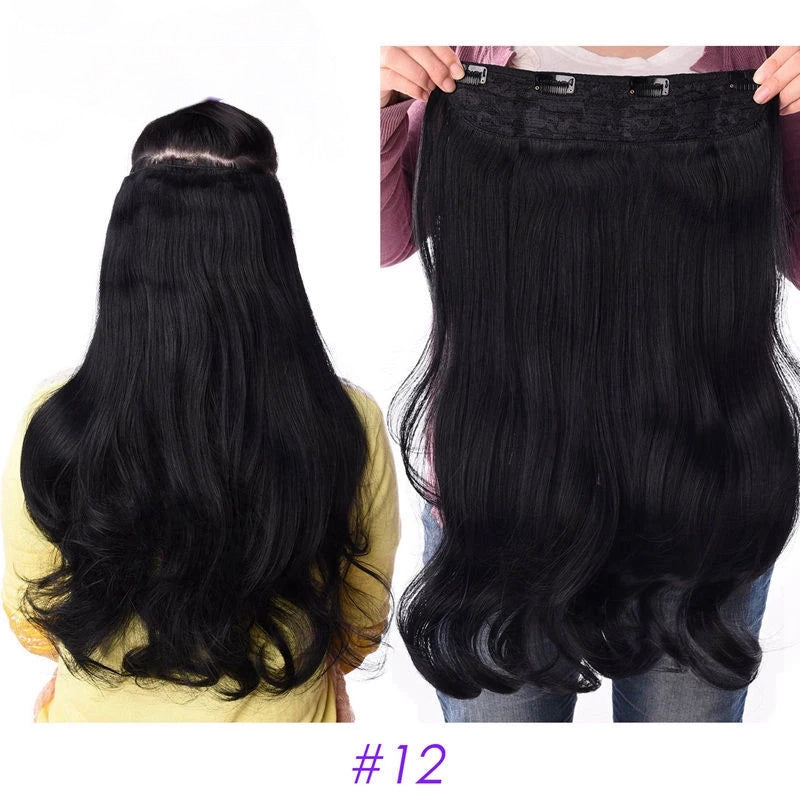 EXTENSIONES MAXI CORTINA  4 clips 80 cm de Largo con Ondas Cabello 100% Similar al Cabello Natural 🥇 210 gr