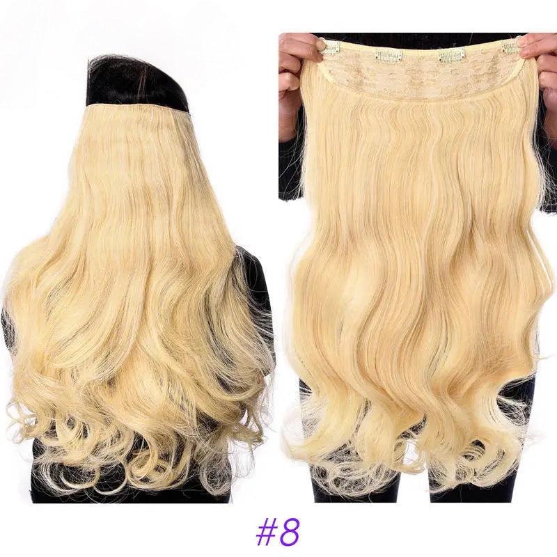EXTENSIONES MAXI CORTINA  4 clips 80 cm de Largo con Ondas Cabello 100% Similar al Cabello Natural 🥇 210 gr