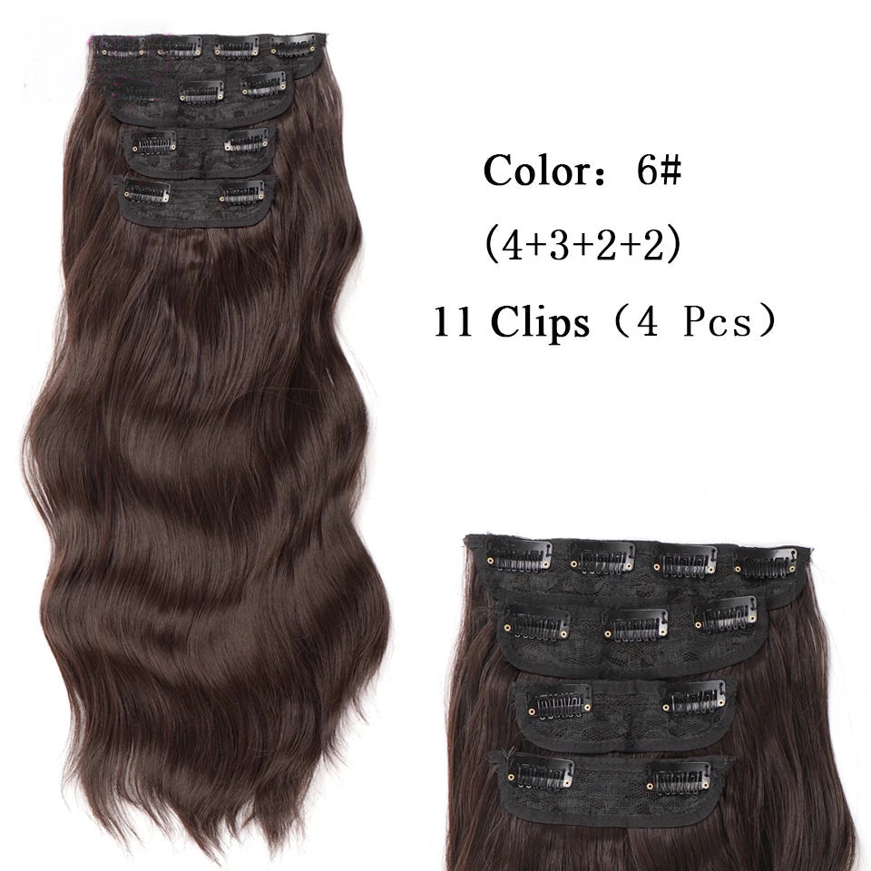 Extensiones Maxi por Capas 4 unidades Onduladas 50 cm largo CABELLO 100% Similar al Cabello Natural 🥇 200 gr