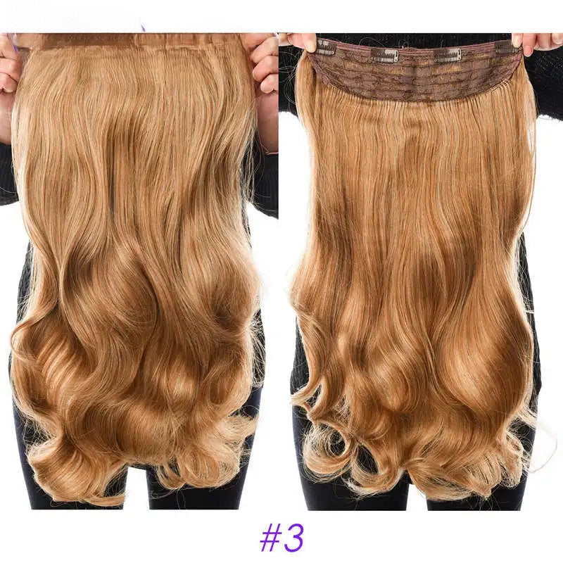EXTENSIONES MAXI CORTINA  4 clips 80 cm de Largo con Ondas Cabello 100% Similar al Cabello Natural 🥇 210 gr