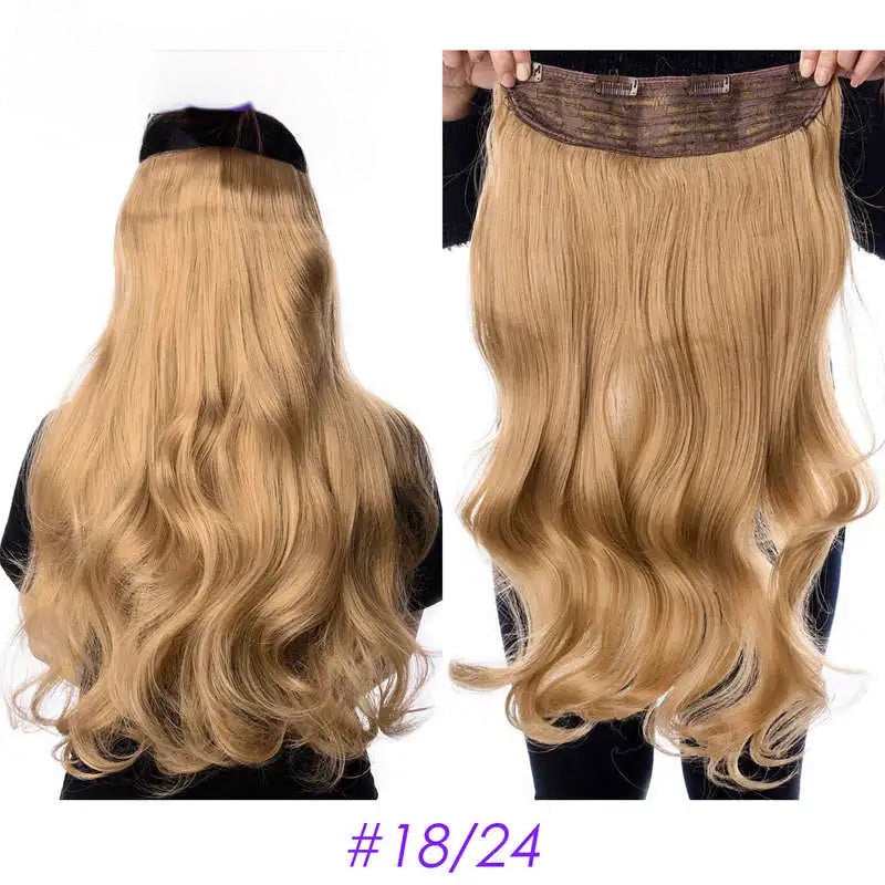 EXTENSIONES MAXI CORTINA  4 clips 80 cm de Largo con Ondas Cabello 100% Similar al Cabello Natural 🥇 210 gr