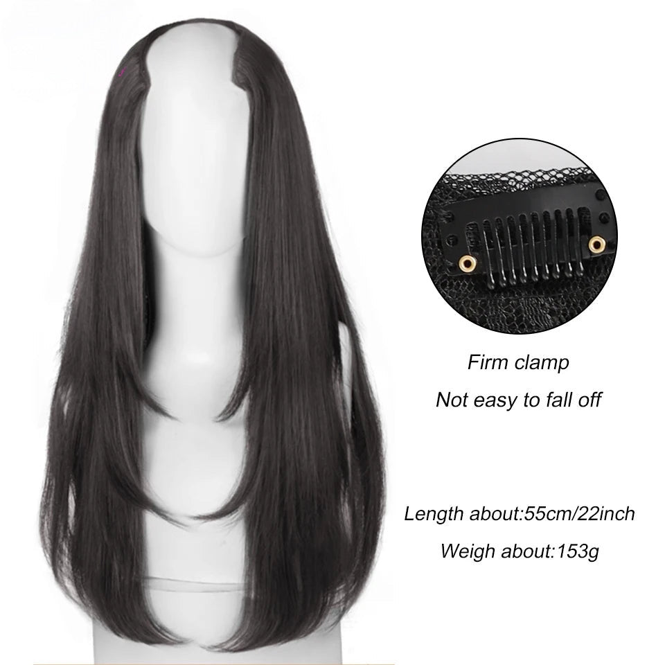 Extensiones Cortina en U 55 cm de Largo Cabello 100% Similar al Cabello Natural 🥇