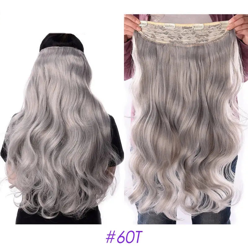 EXTENSIONES MAXI CORTINA  4 clips 80 cm de Largo con Ondas Cabello 100% Similar al Cabello Natural 🥇 210 gr