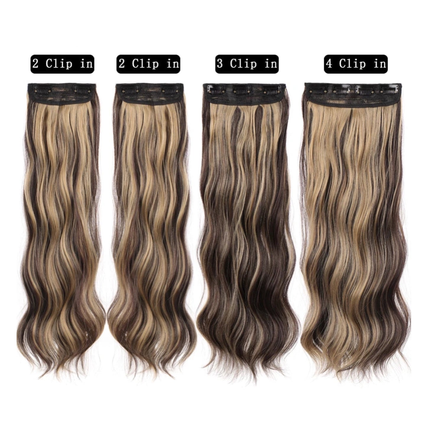 Extensiones Maxi por Capas 4 unidades Onduladas 50 cm largo CABELLO 100% Similar al Cabello Natural 🥇 200 gr