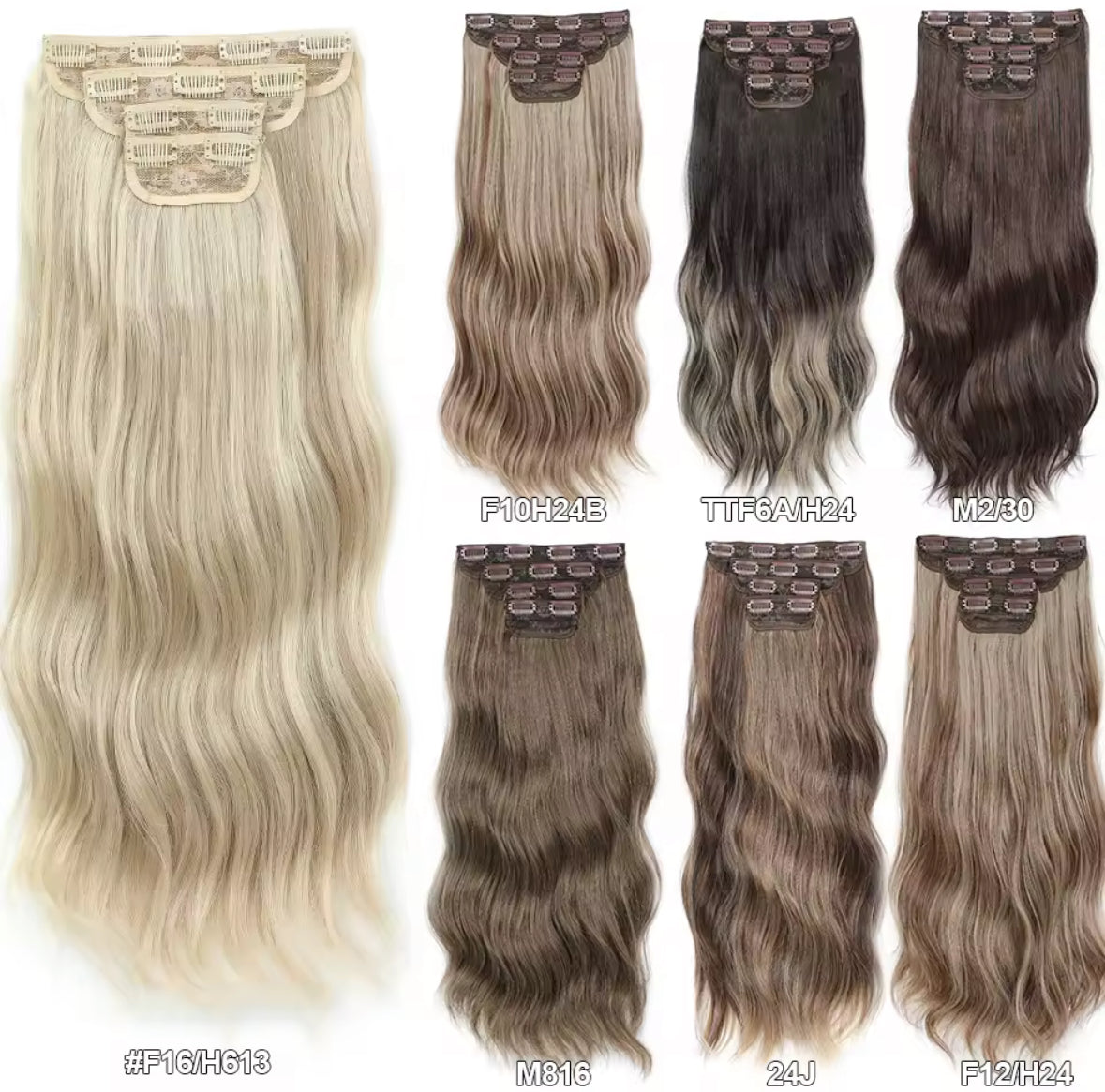 Pack 4 EXTENSIONES CORTINA BALAYAGE 60 cm PREMIUM 🥇 Semi Naturales