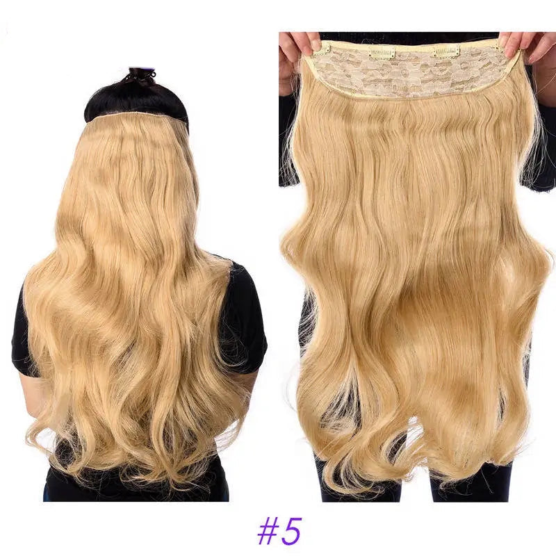 EXTENSIONES MAXI CORTINA  4 clips 80 cm de Largo con Ondas Cabello 100% Similar al Cabello Natural 🥇 210 gr