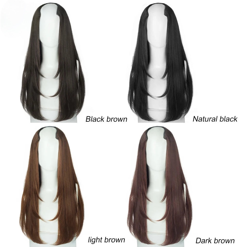 Extensiones Cortina en U 55 cm de Largo Cabello 100% Similar al Cabello Natural 🥇