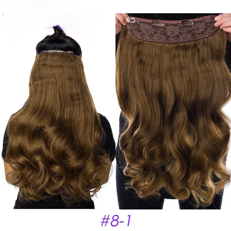 EXTENSIONES MAXI CORTINA  4 clips 80 cm de Largo con Ondas Cabello 100% Similar al Cabello Natural 🥇 210 gr