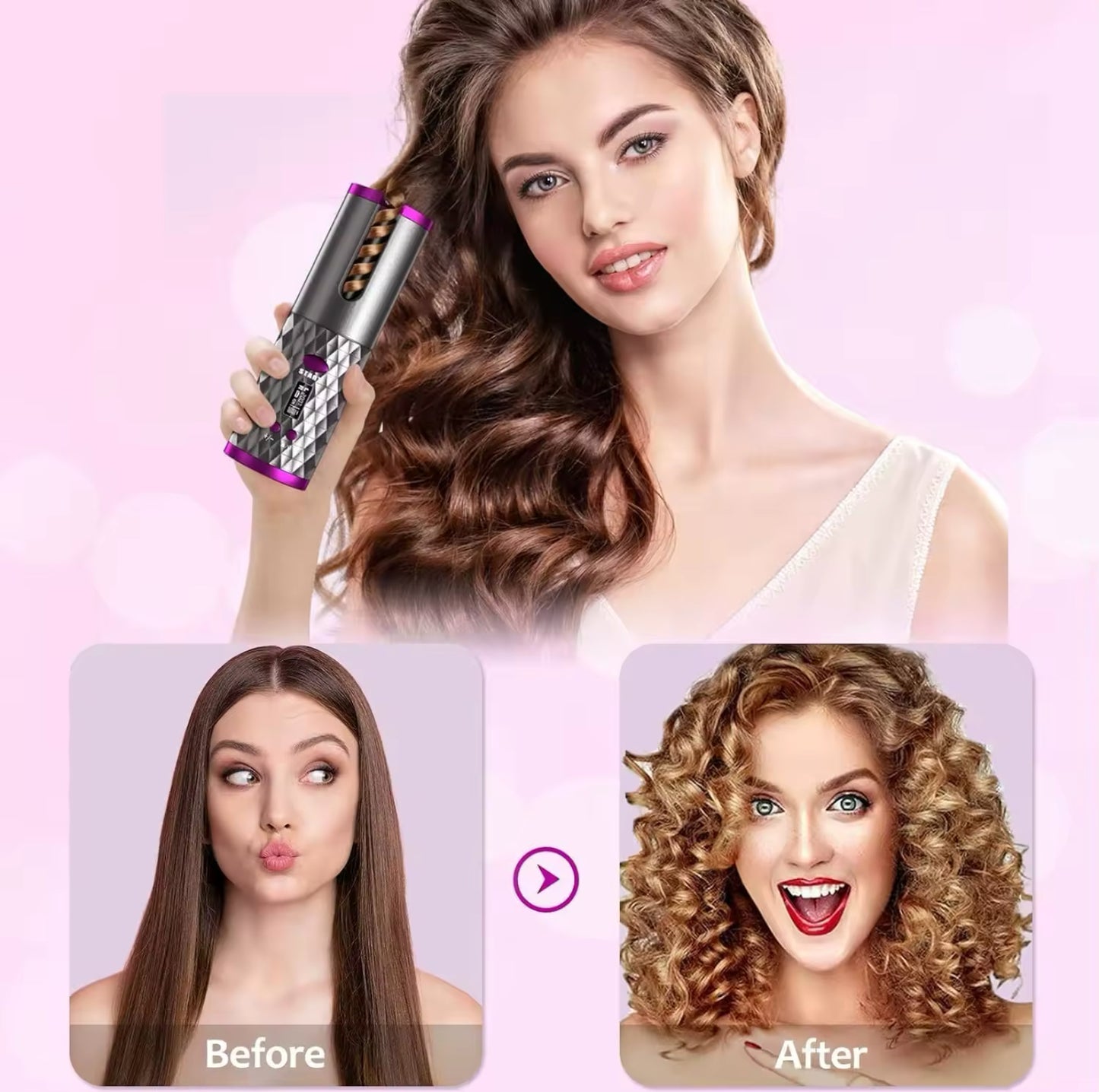 💗 RIZADOR DE PELO AUTOMATICO RECARGABLE 💗
