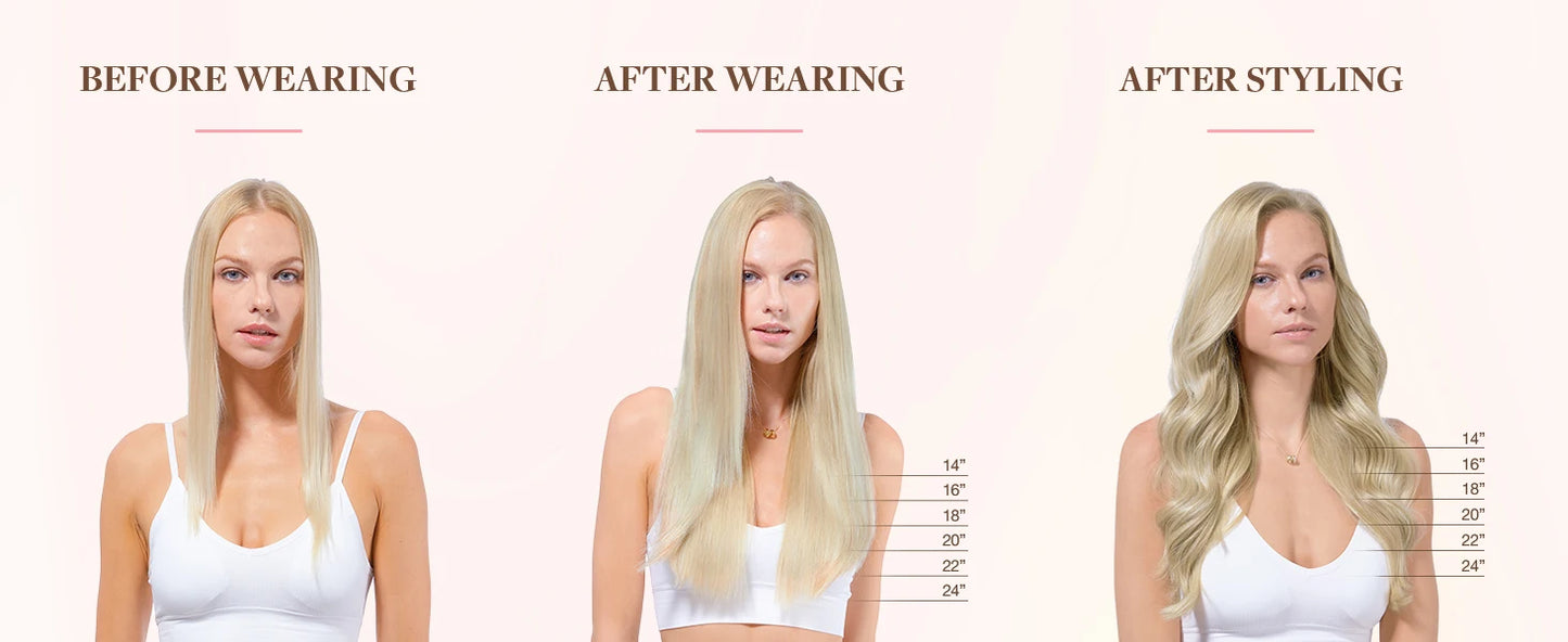 Extensiones Cortina 5 CLIP 100%  Cabello Humano ©️ Tono Negro Natural 1B (66 CM)