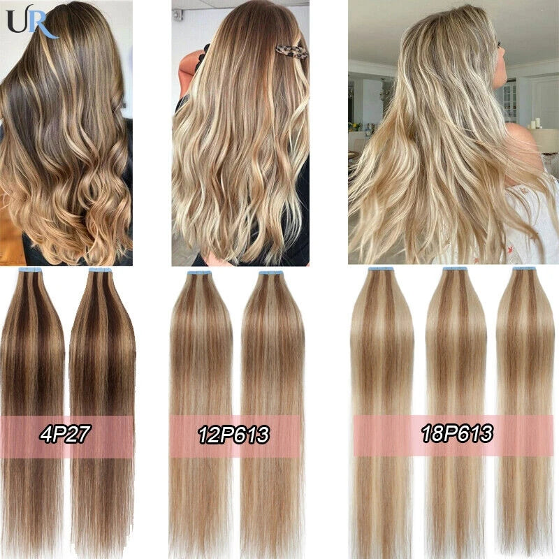 BALAYAGE 20pcs Extensiones Adhesivas  cabello humano 100 % Natural 66 cm