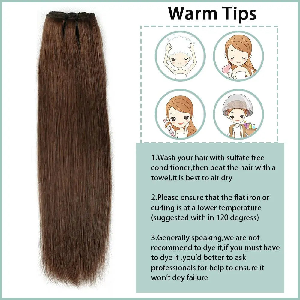 EXTENSIONES DE CABELLO 100% NATURAL©️ CASTAÑOS MEDIOS 18 CLIPS