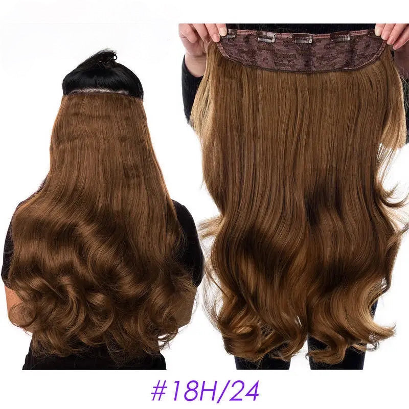 EXTENSIONES MAXI CORTINA  4 clips 80 cm de Largo con Ondas Cabello 100% Similar al Cabello Natural 🥇 210 gr