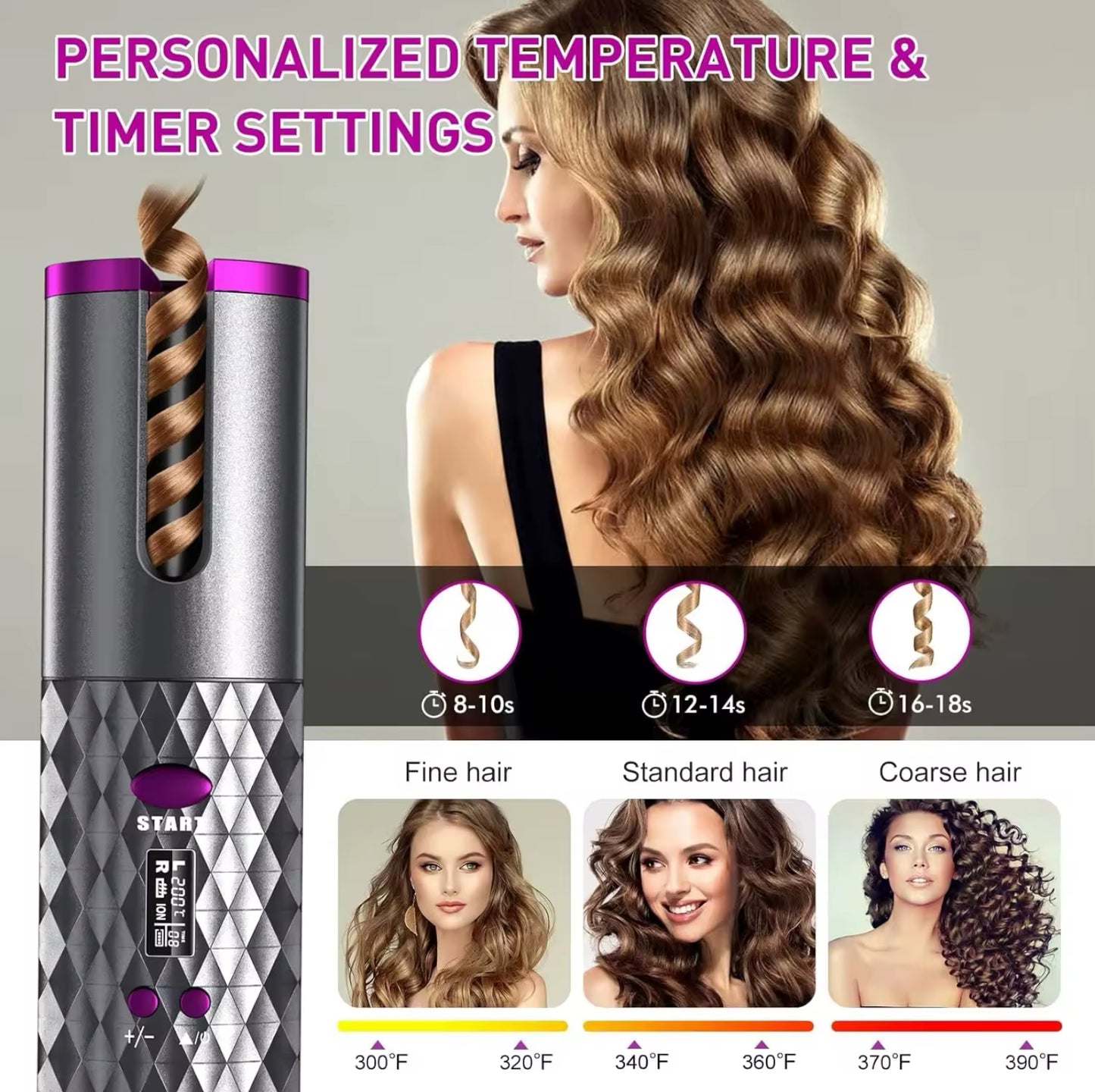 💗 RIZADOR DE PELO AUTOMATICO RECARGABLE 💗