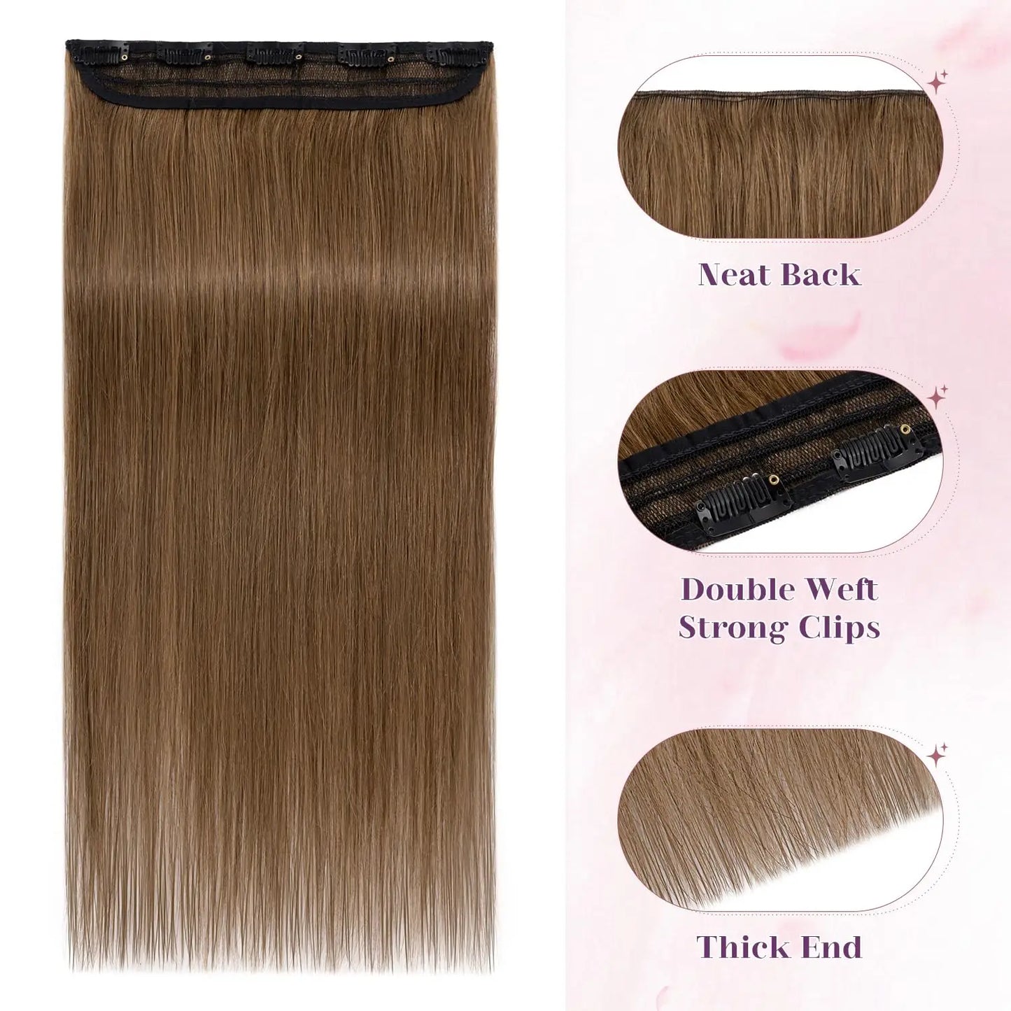 Extensiones Cortina 5 clip Cabello 100% Natural ©️ 66 cm Largo