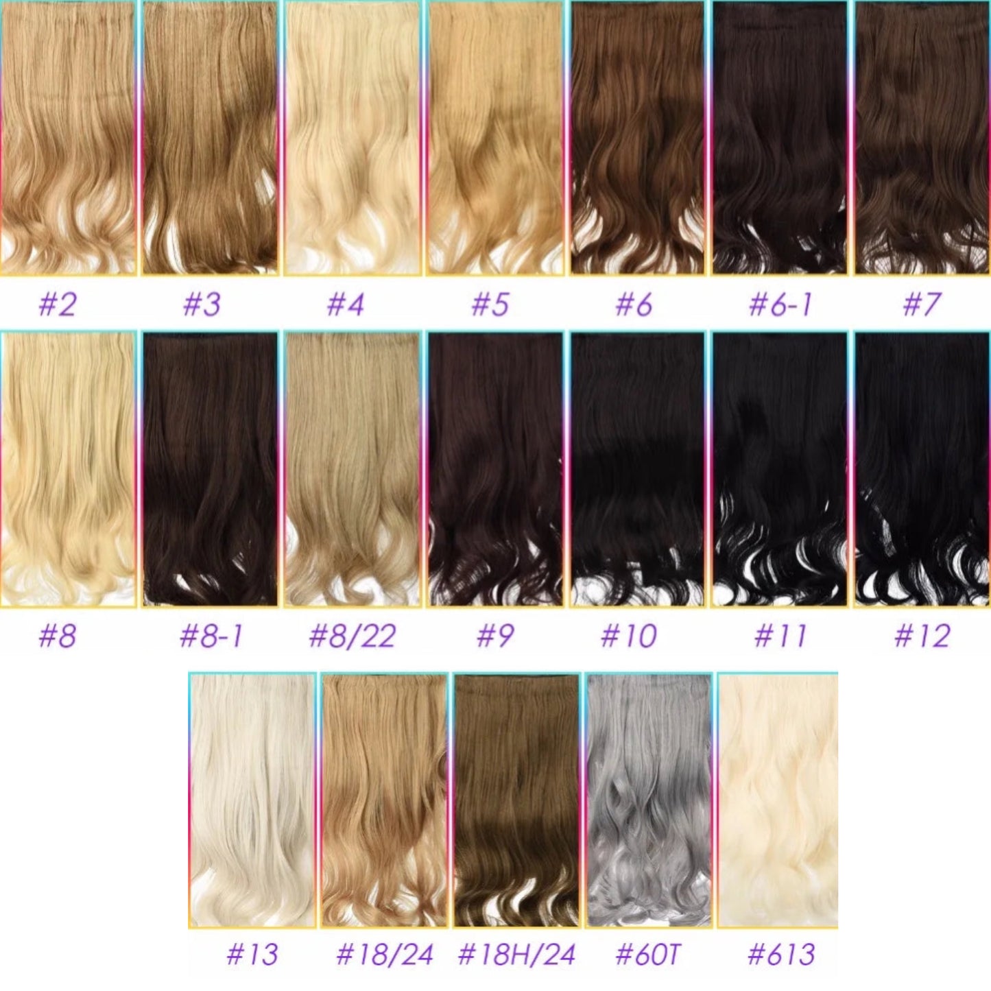 EXTENSIONES MAXI CORTINA  4 clips 80 cm de Largo con Ondas Cabello 100% Similar al Cabello Natural 🥇 210 gr