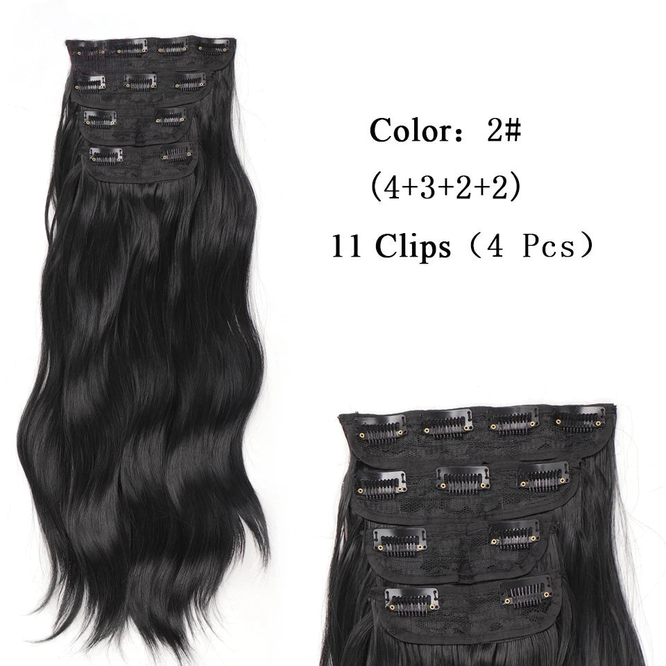 Extensiones Maxi por Capas 4 unidades Onduladas 50 cm largo CABELLO 100% Similar al Cabello Natural 🥇 200 gr