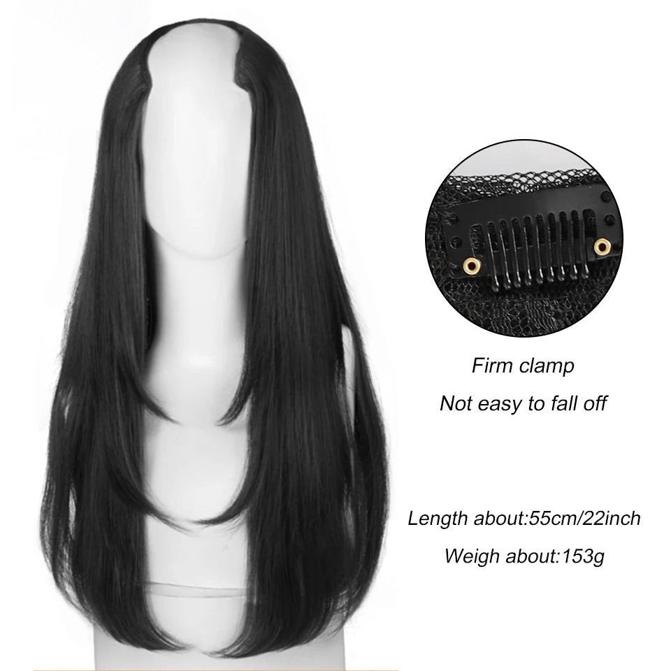 Extensiones Cortina en U 55 cm de Largo Cabello 100% Similar al Cabello Natural 🥇