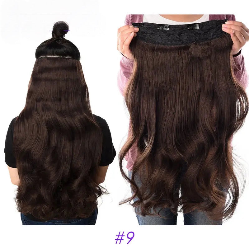 EXTENSIONES MAXI CORTINA  4 clips 80 cm de Largo con Ondas Cabello 100% Similar al Cabello Natural 🥇 210 gr
