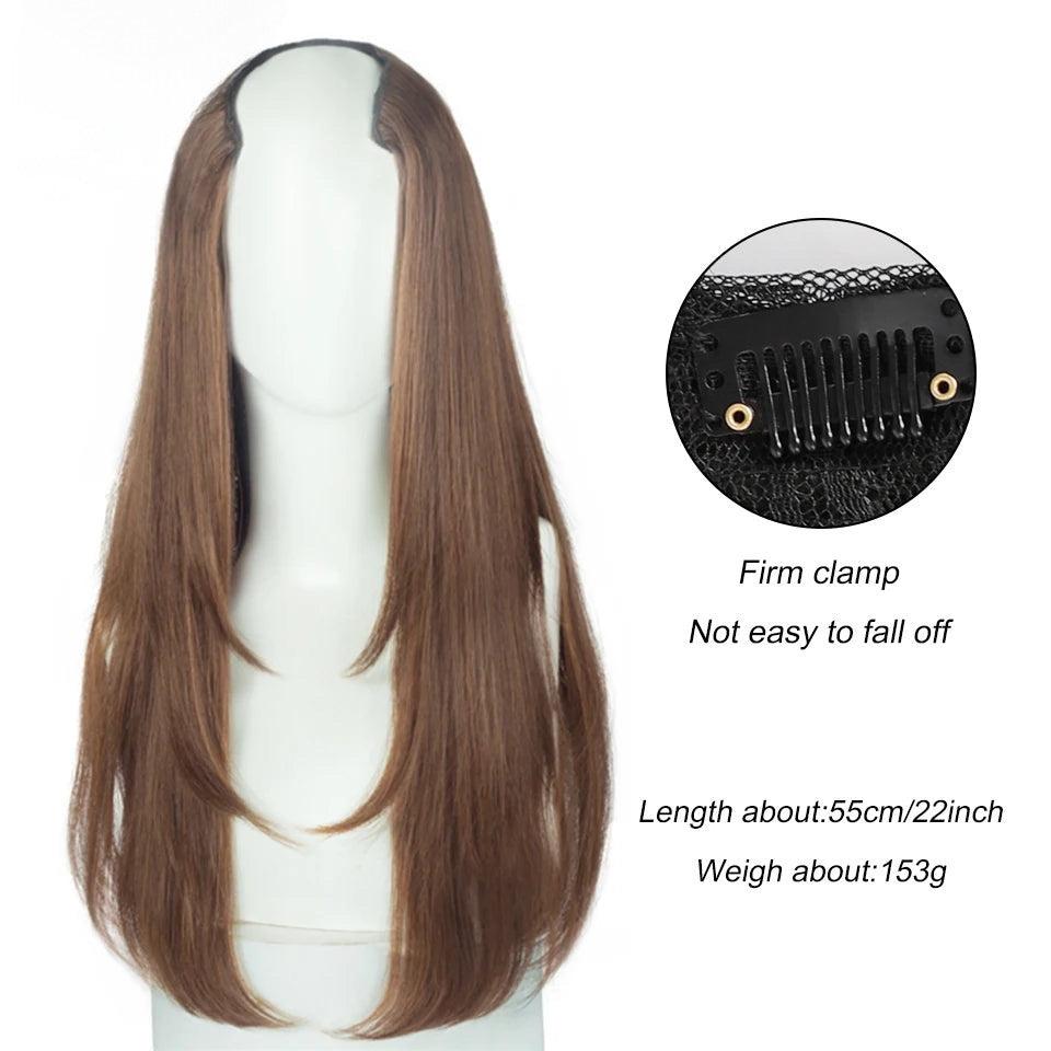 Extensiones Cortina en U 55 cm de Largo Cabello 100% Similar al Cabello Natural 🥇