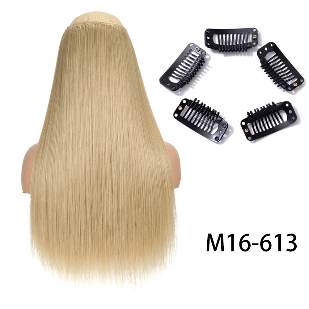 2X1 🛍️ EXTENSIONES CORTINA 5 Clip 60 cm Largo CABELLO 100% Similar al Cabello Natural 🥇