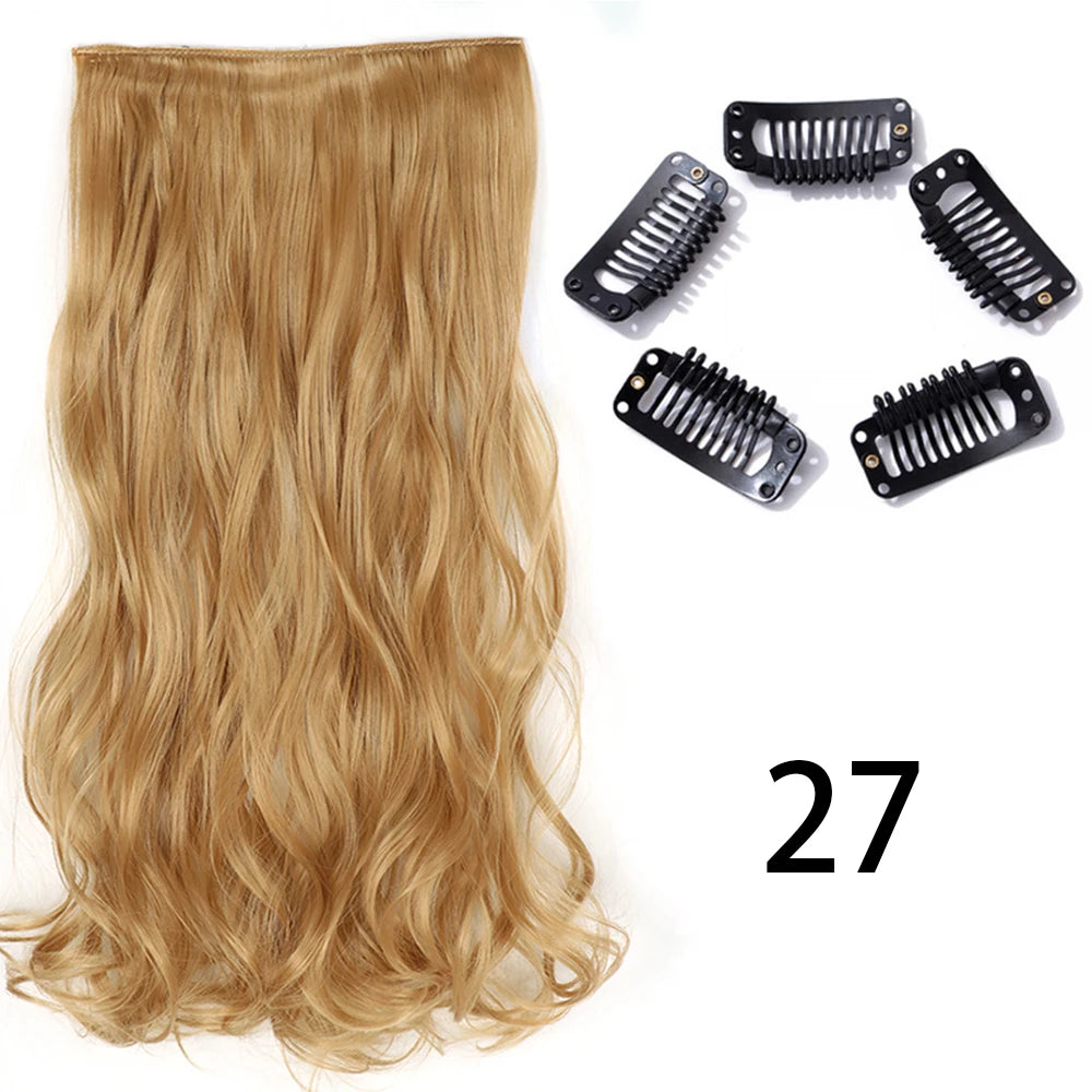 2X1 🛍️ EXTENSIONES CORTINA 5 Clip 60 cm Largo CABELLO 100% Similar al Cabello Natural 🥇