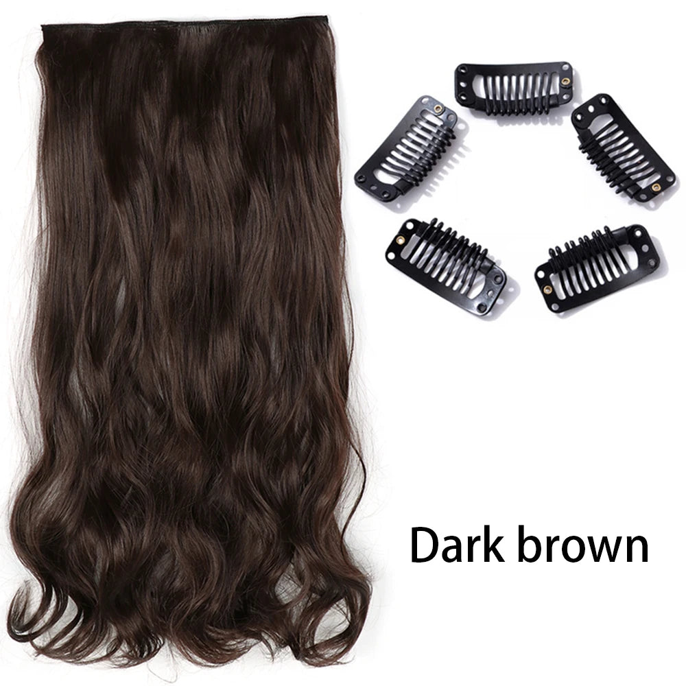 2X1 🛍️ EXTENSIONES CORTINA 5 Clip 60 cm Largo CABELLO 100% Similar al Cabello Natural 🥇