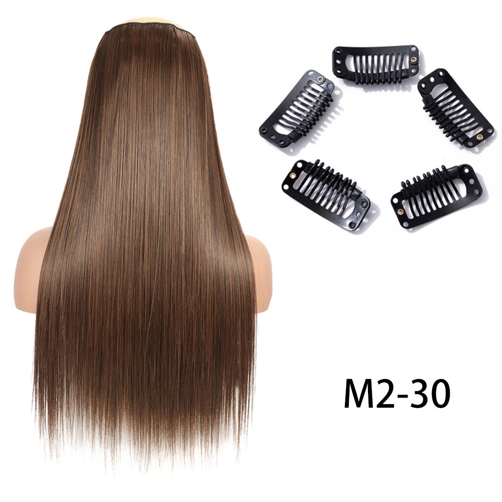 2X1 🛍️ EXTENSIONES CORTINA 5 Clip 60 cm Largo CABELLO 100% Similar al Cabello Natural 🥇