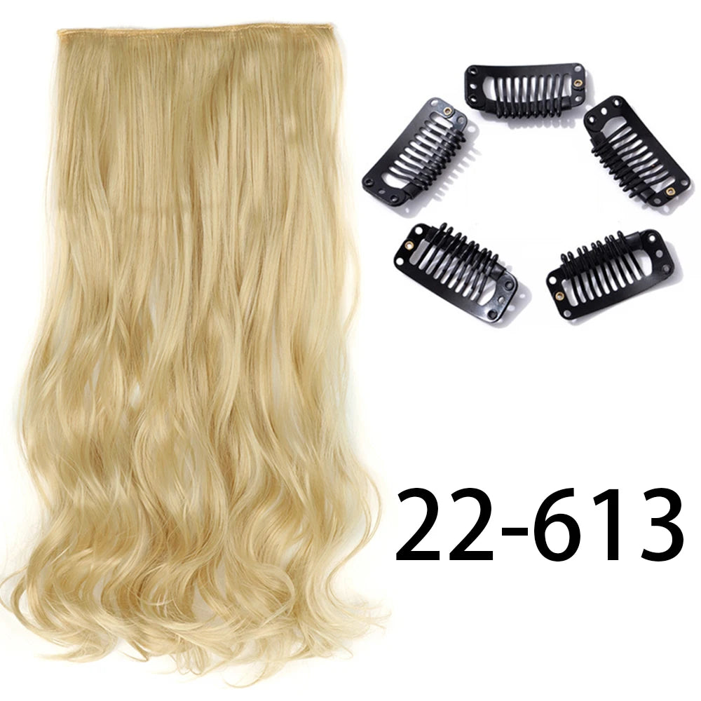 2X1 🛍️ EXTENSIONES CORTINA 5 Clip 60 cm Largo CABELLO 100% Similar al Cabello Natural 🥇