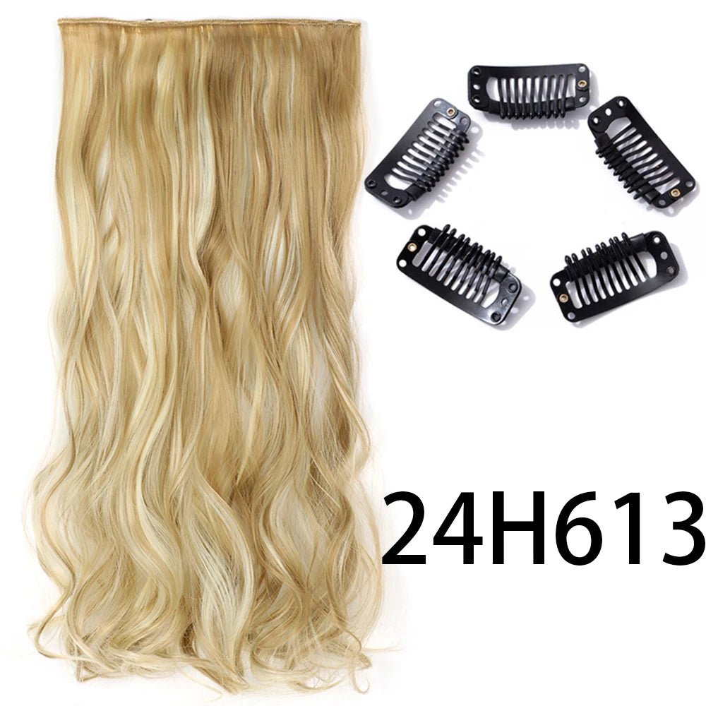 2X1 🛍️ EXTENSIONES CORTINA 5 Clip 60 cm Largo CABELLO 100% Similar al Cabello Natural 🥇