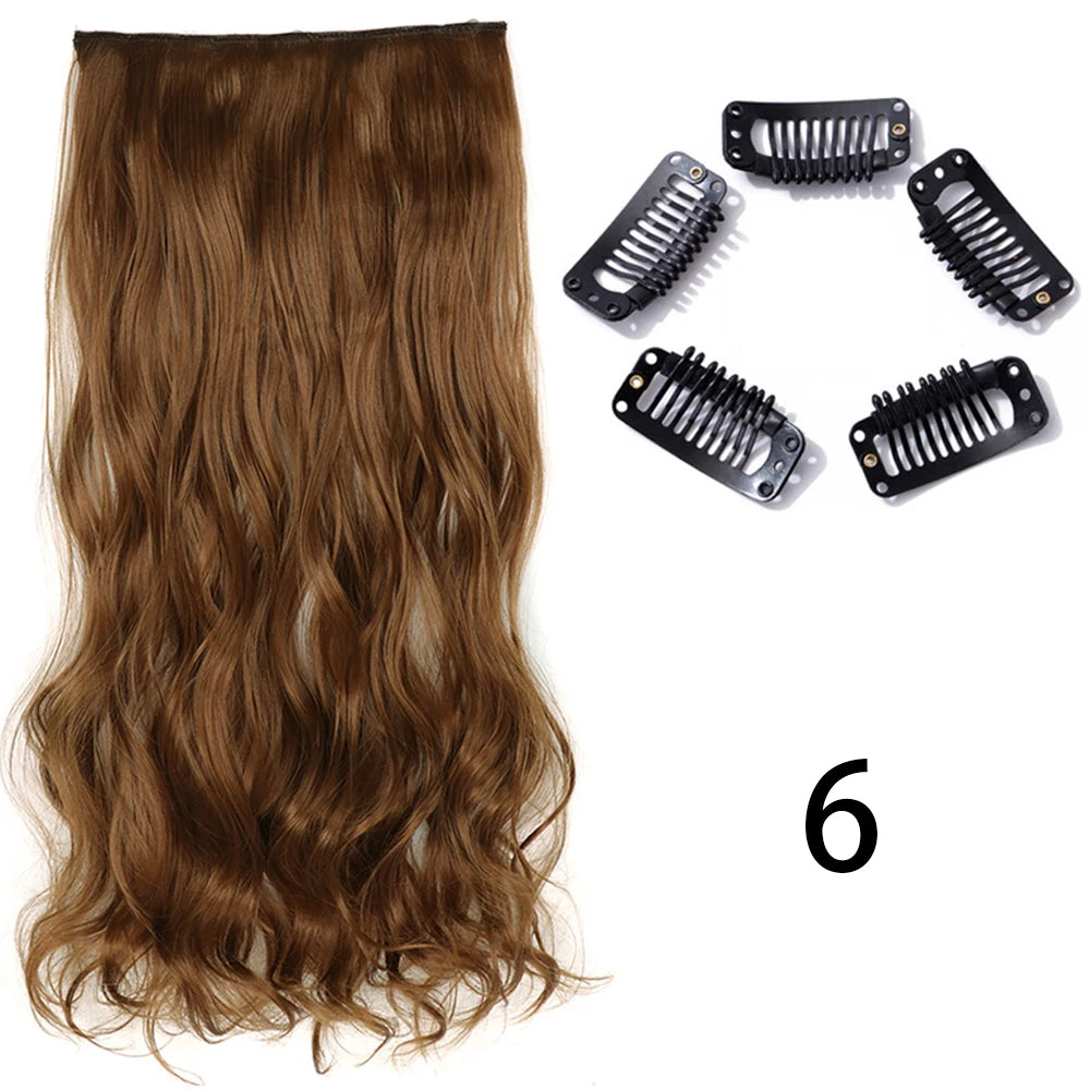 2X1 🛍️ EXTENSIONES CORTINA 5 Clip 60 cm Largo CABELLO 100% Similar al Cabello Natural 🥇