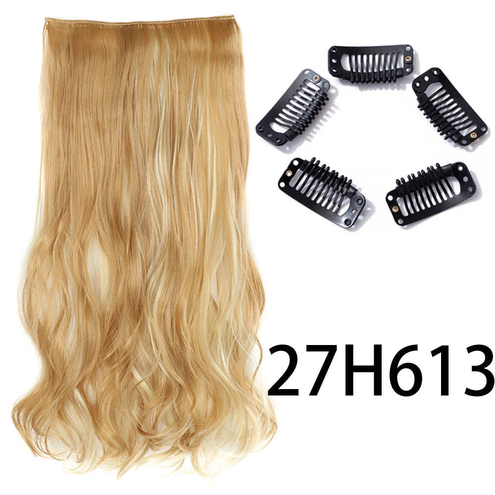2X1 🛍️ EXTENSIONES CORTINA 5 Clip 60 cm Largo CABELLO 100% Similar al Cabello Natural 🥇