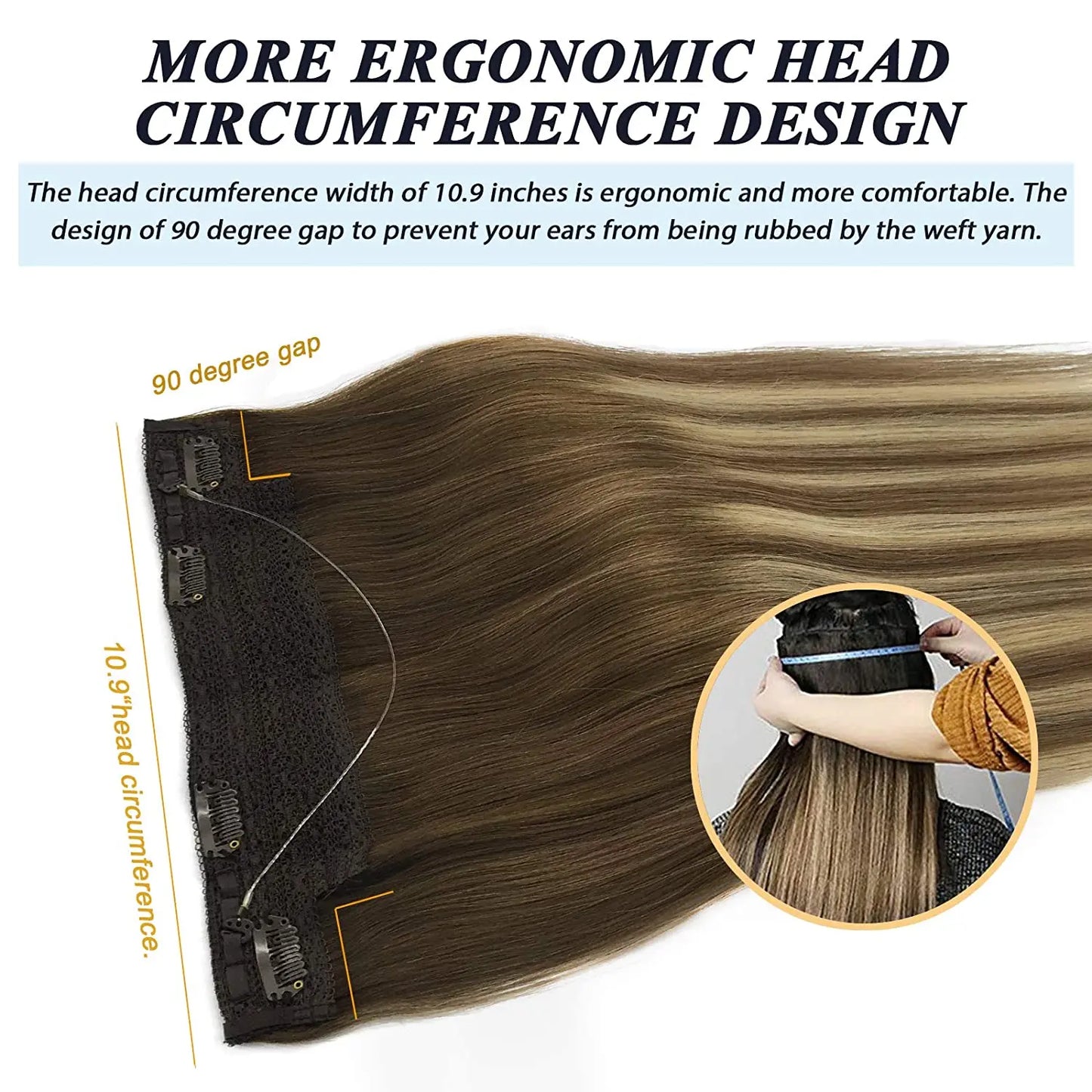 Extensiones de Cabello Natural 100% ©️ Balayage Hilo Invisible