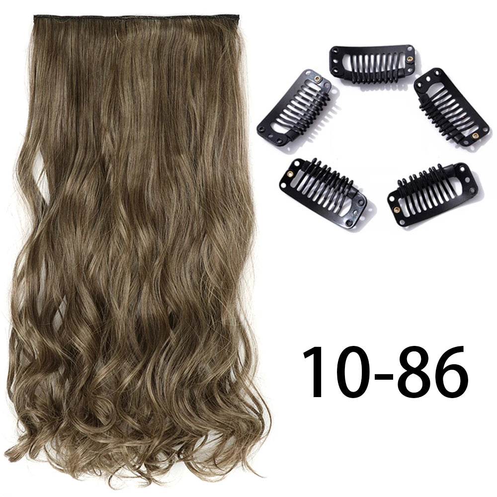 2X1 🛍️ EXTENSIONES CORTINA 5 Clip 60 cm Largo CABELLO 100% Similar al Cabello Natural 🥇