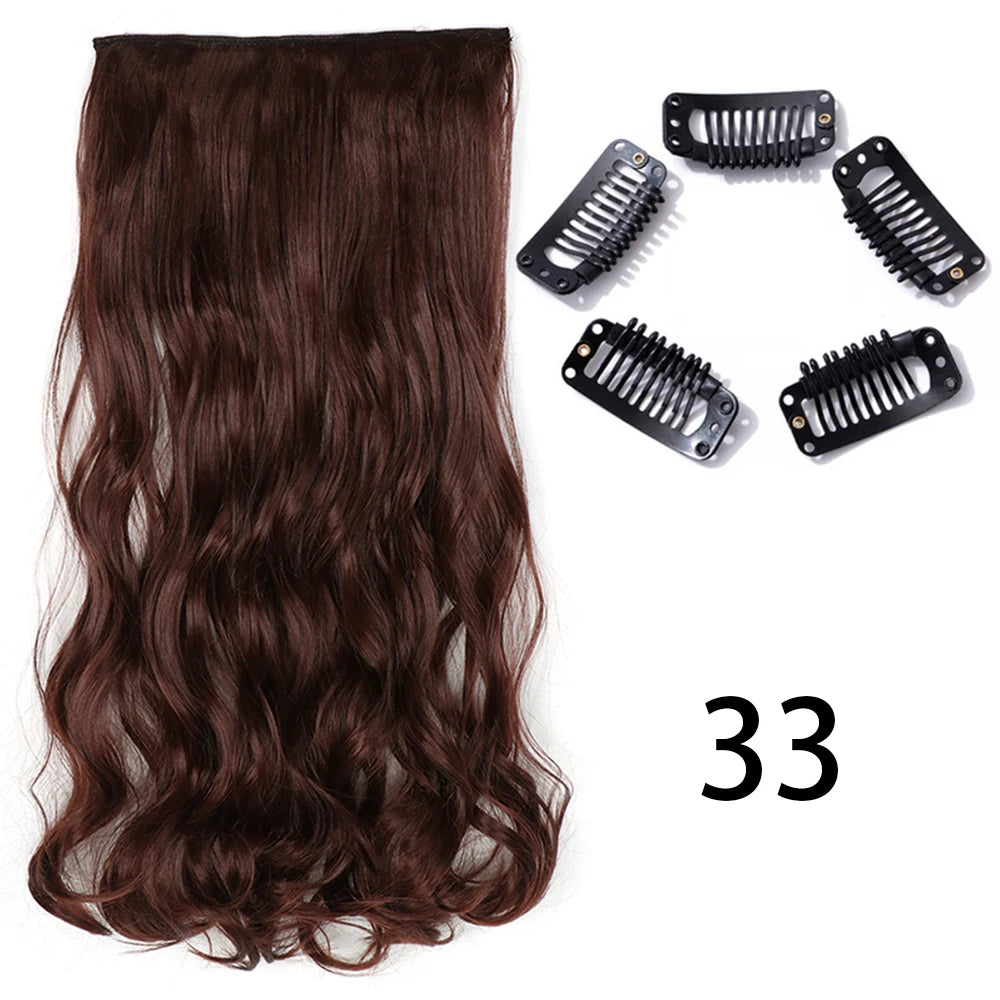 2X1 🛍️ EXTENSIONES CORTINA 5 Clip 60 cm Largo CABELLO 100% Similar al Cabello Natural 🥇