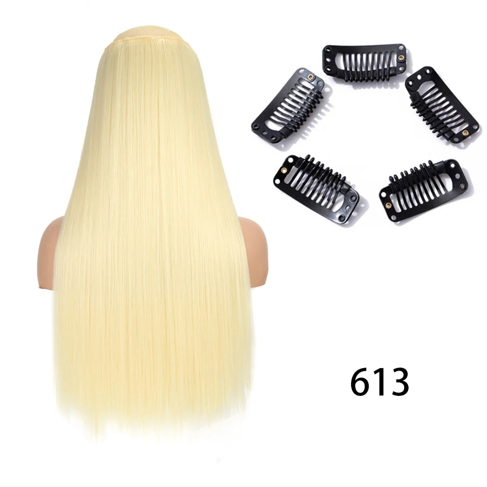 2X1 🛍️ EXTENSIONES CORTINA 5 Clip 60 cm Largo CABELLO 100% Similar al Cabello Natural 🥇