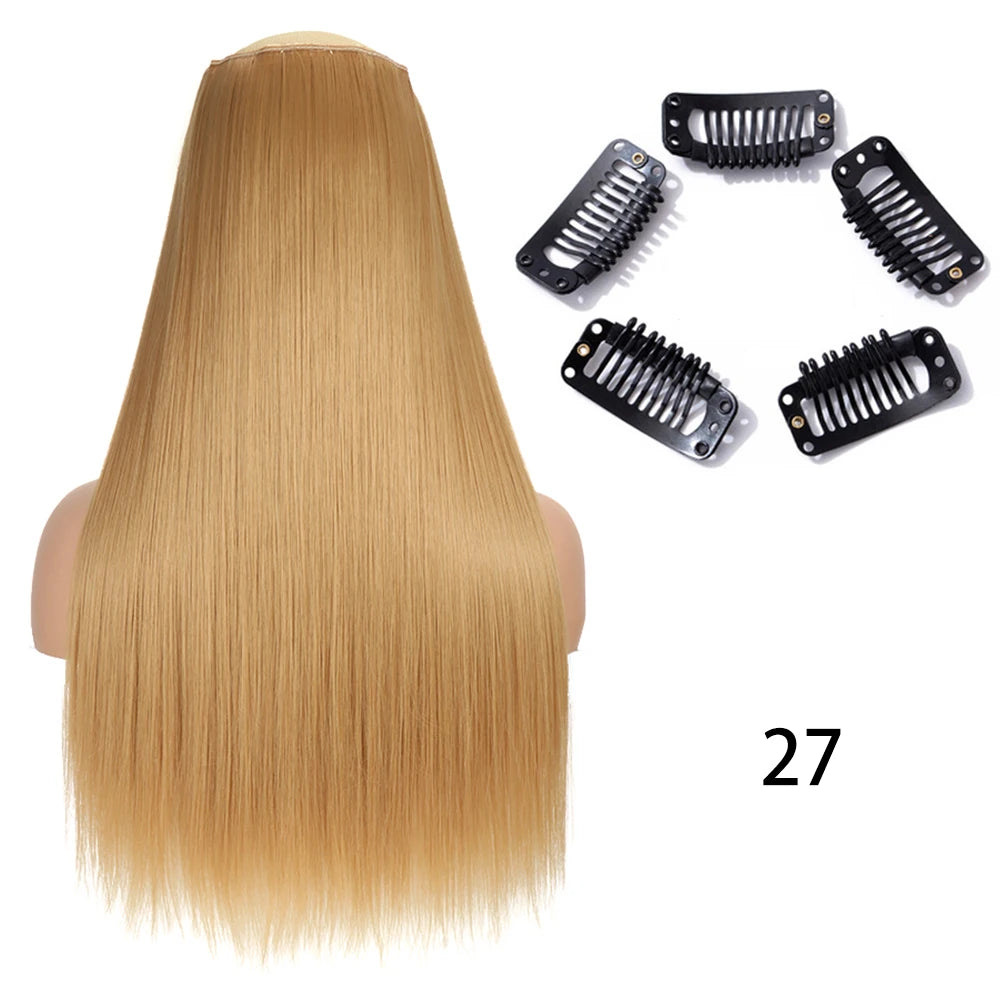 2X1 🛍️ EXTENSIONES CORTINA 5 Clip 60 cm Largo CABELLO 100% Similar al Cabello Natural 🥇