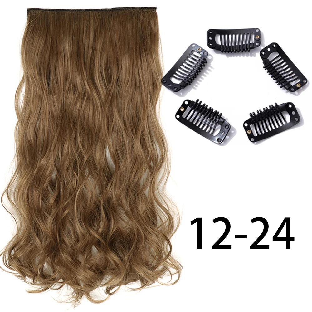 2X1 🛍️ EXTENSIONES CORTINA 5 Clip 60 cm Largo CABELLO 100% Similar al Cabello Natural 🥇