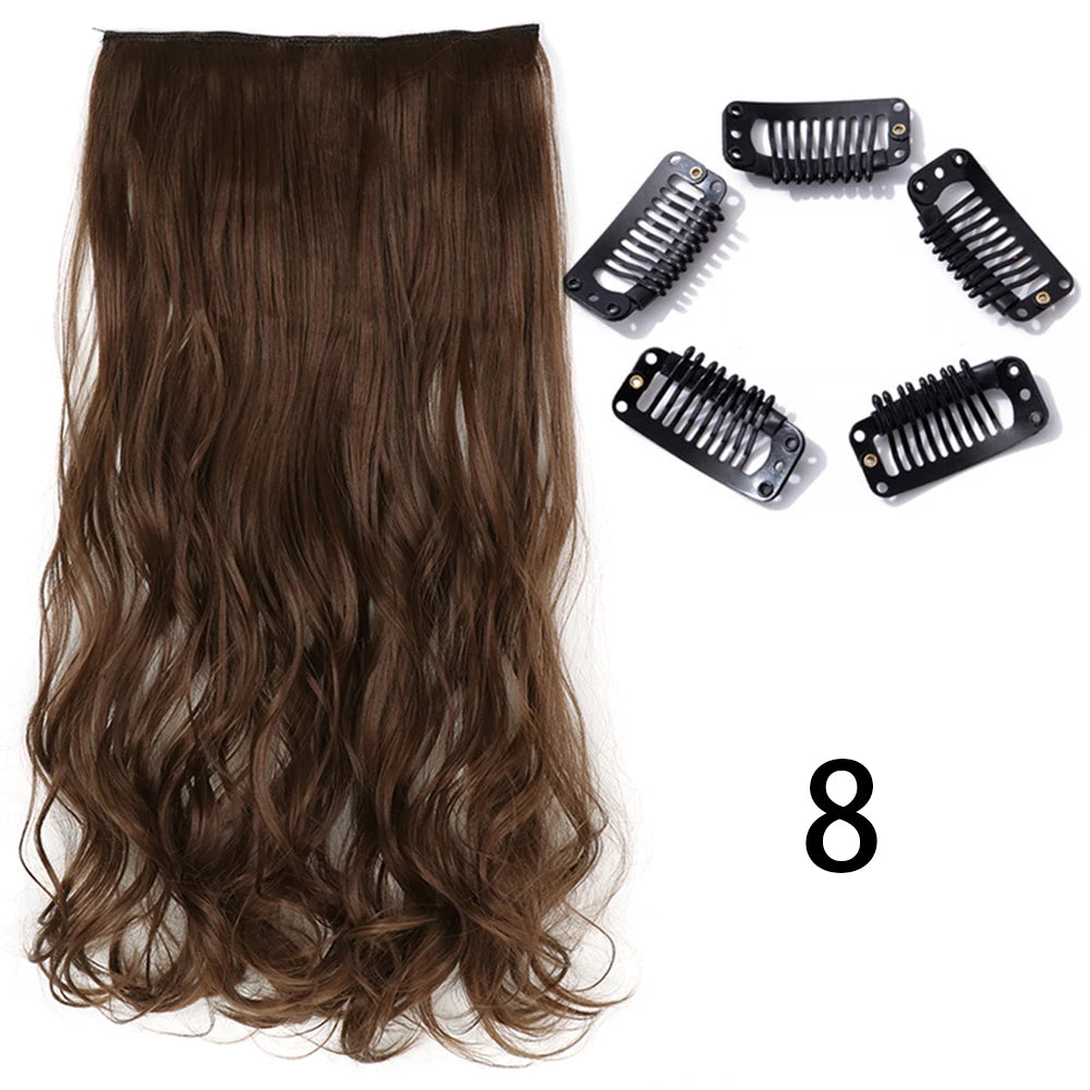 2X1 🛍️ EXTENSIONES CORTINA 5 Clip 60 cm Largo CABELLO 100% Similar al Cabello Natural 🥇