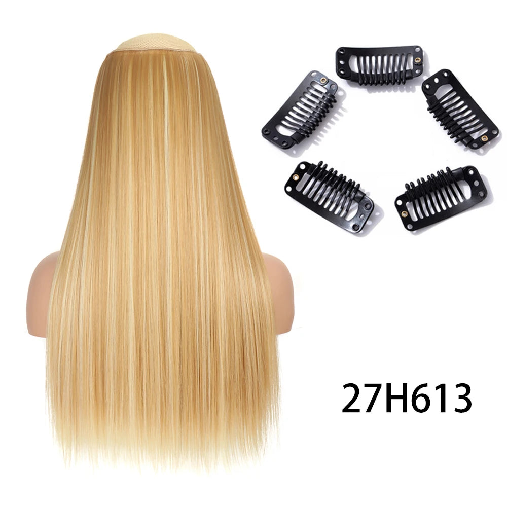 2X1 🛍️ EXTENSIONES CORTINA 5 Clip 60 cm Largo CABELLO 100% Similar al Cabello Natural 🥇