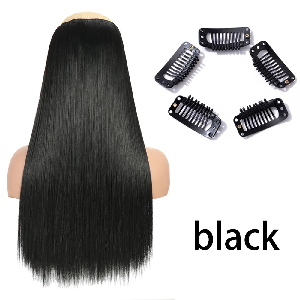 2X1 🛍️ EXTENSIONES CORTINA 5 Clip 60 cm Largo CABELLO 100% Similar al Cabello Natural 🥇