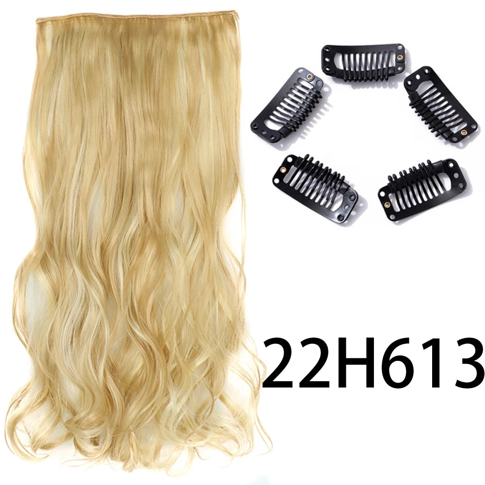 2X1 🛍️ EXTENSIONES CORTINA 5 Clip 60 cm Largo CABELLO 100% Similar al Cabello Natural 🥇
