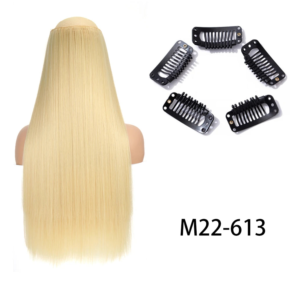 2X1 🛍️ EXTENSIONES CORTINA 5 Clip 60 cm Largo CABELLO 100% Similar al Cabello Natural 🥇