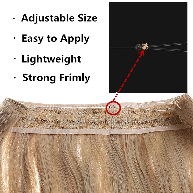 EXTENSIONES HILO INVISIBLE Balayage  Similar al Cabello Natural Premium🥇 55 cm largo Lisas
