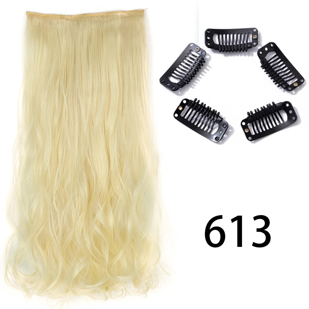 2X1 🛍️ EXTENSIONES CORTINA 5 Clip 60 cm Largo CABELLO 100% Similar al Cabello Natural 🥇