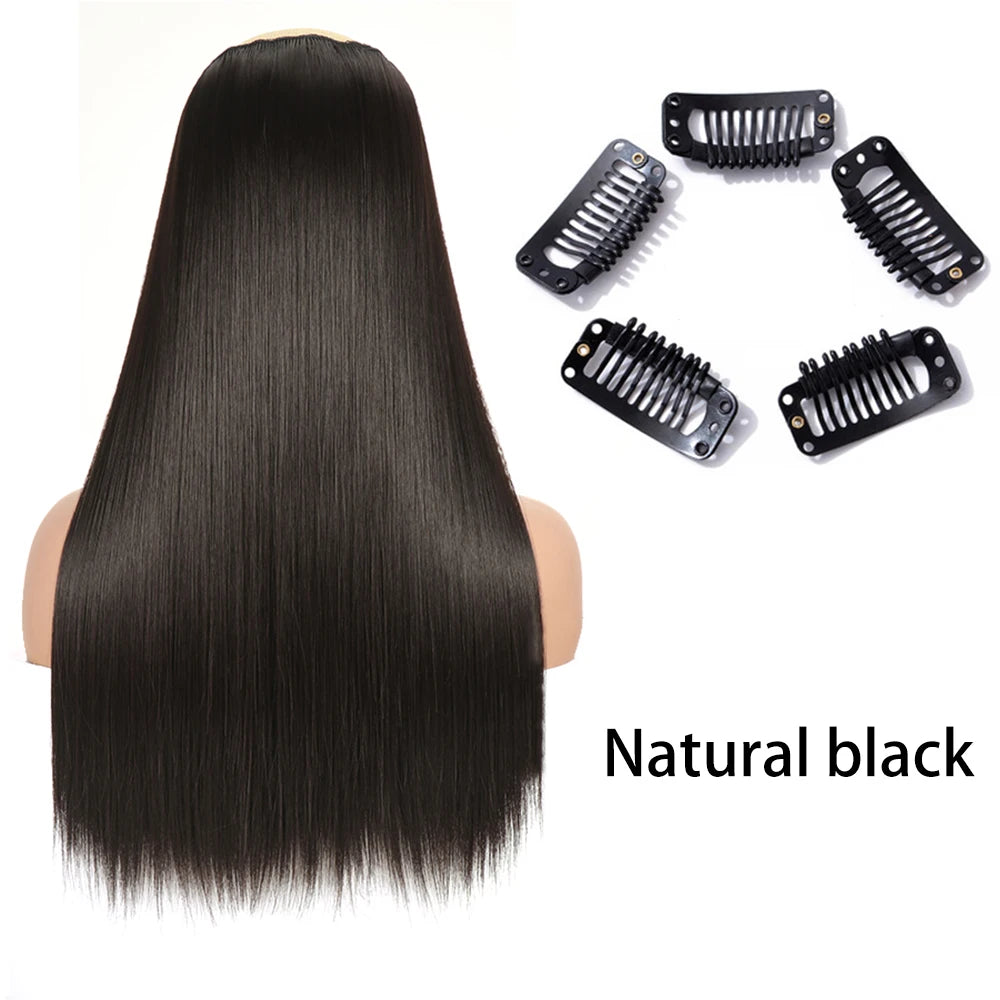2X1 🛍️ EXTENSIONES CORTINA 5 Clip 60 cm Largo CABELLO 100% Similar al Cabello Natural 🥇